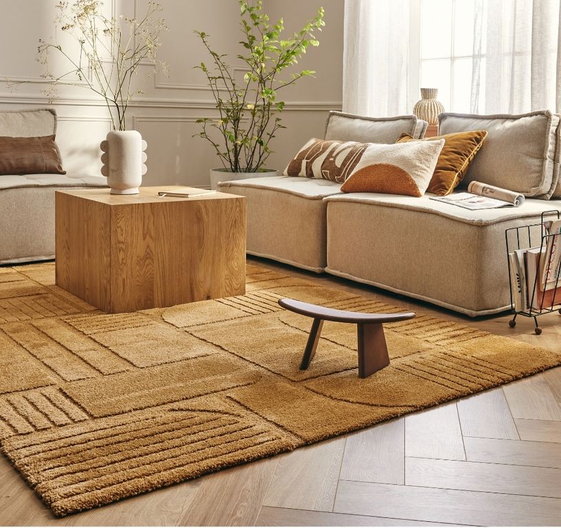 Tapis GROUND  , géométrique  Curry