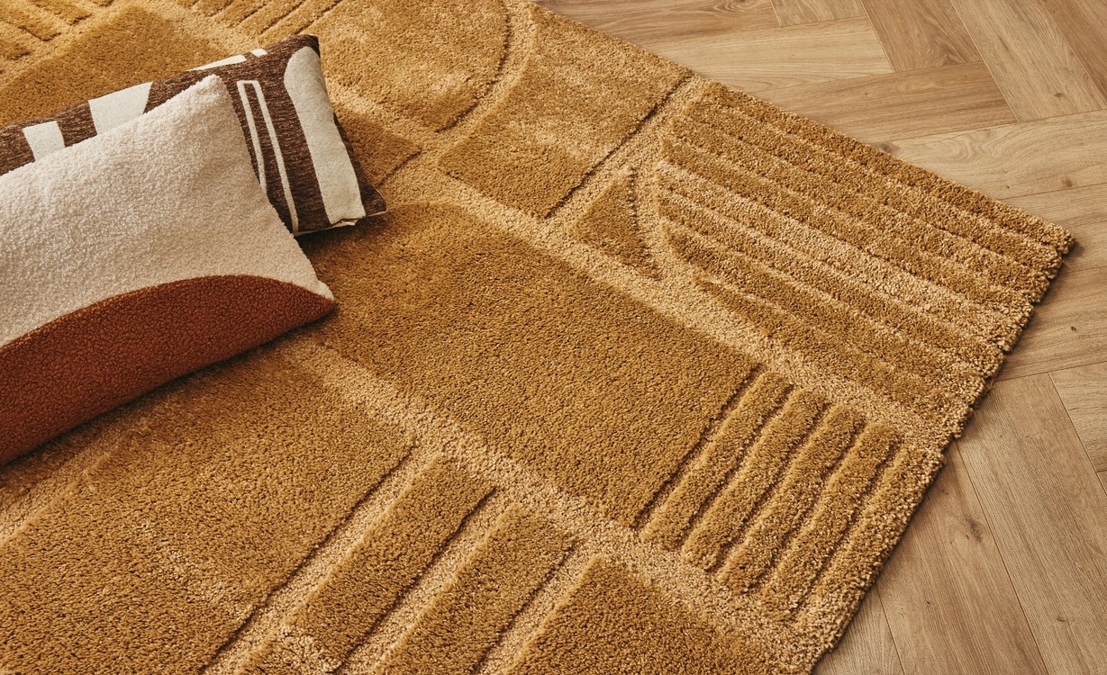 Tapis GROUND  , géométrique Curry