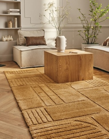 Tapis GROUND  , géométrique Curry