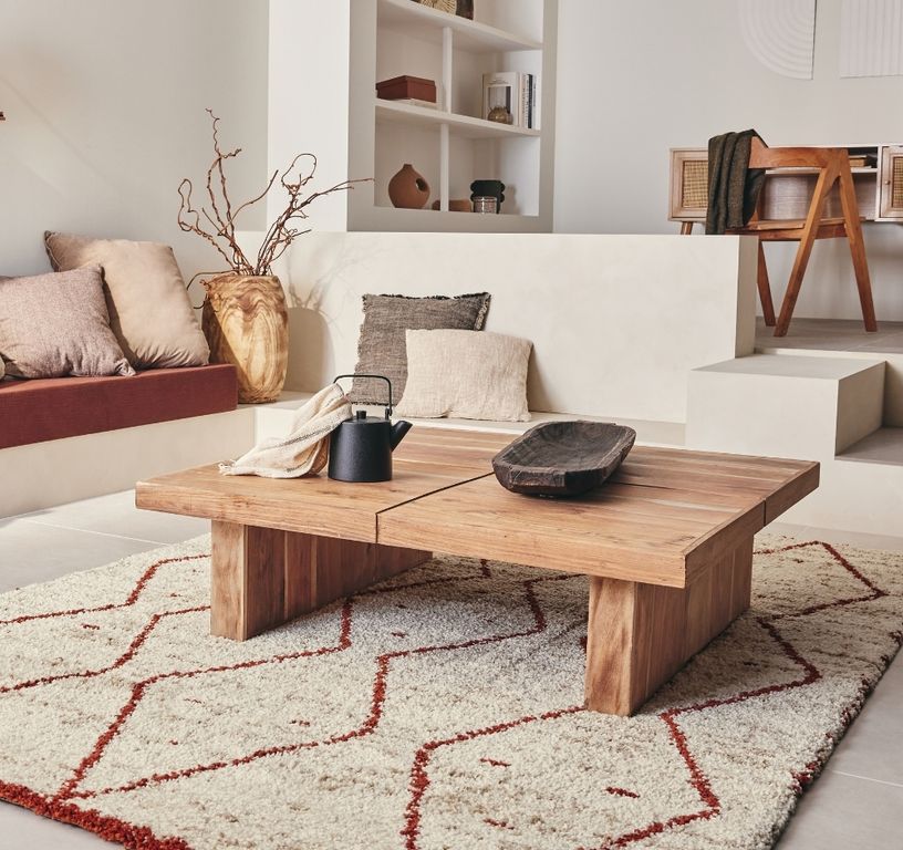 Tapis KAMIL , berbère  Beige / rouille