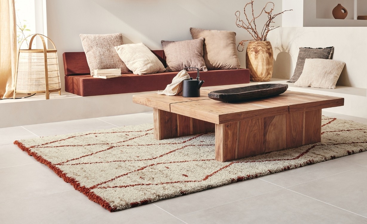 Tapis KAMIL , berbère Beige / rouille