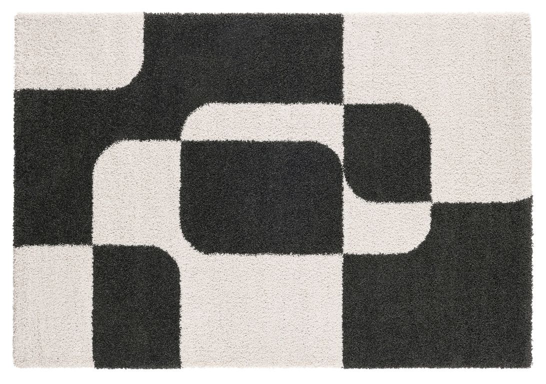 Tapis SHAPEO , géométrique  Beige / noir