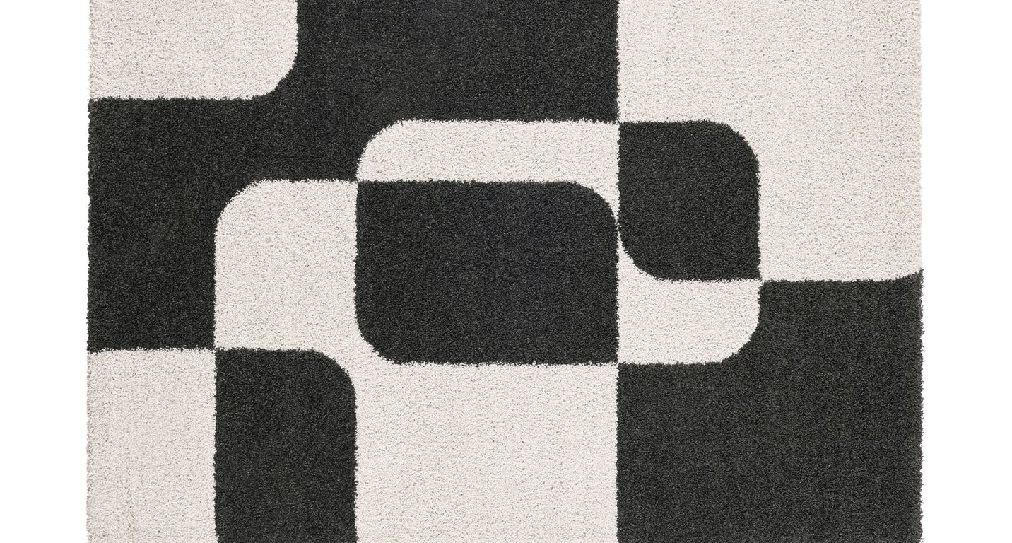 Tapis SHAPEO , géométrique  Beige / noir