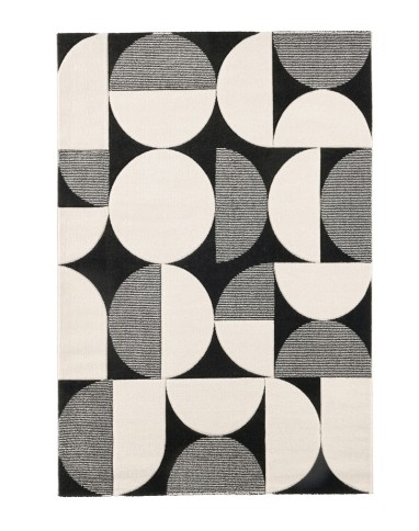 Tapis KALEO , graphique Noir / blanc / gris