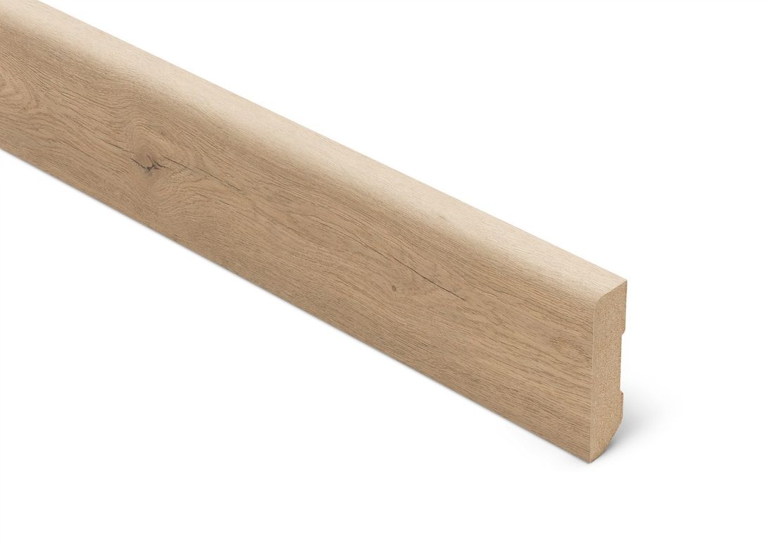 Plinthe  Lamett, Mdf placage bois, décor Bois chêne naturel clair , h.6.00 x L. 240.00 cm