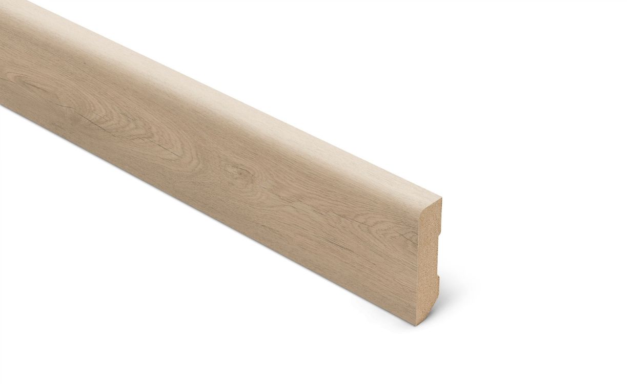 Plinthe  Lamett, Mdf placage bois, décor Bois chêne authentique, h.6.00 x L. 240.00 cm