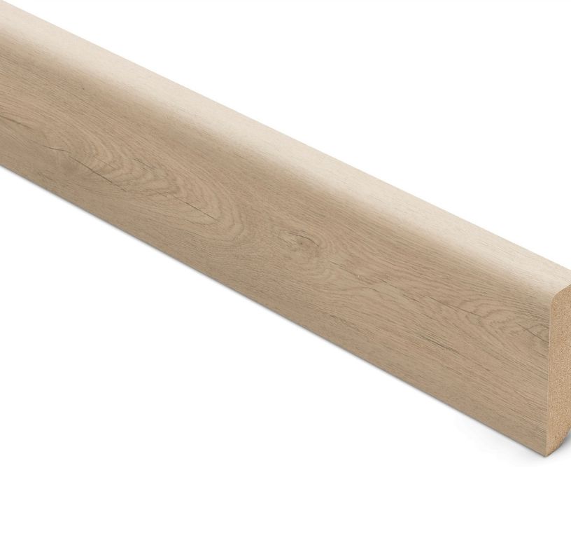 Plinthe  Lamett, Mdf placage bois, décor Bois chêne authentique, h.6.00 x L. 240.00 cm