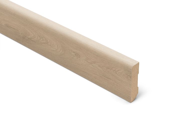 Plinthe Lamett, Mdf placage bois, décor Bois chêne authentique, h.6.00 x L. 240.00 cm