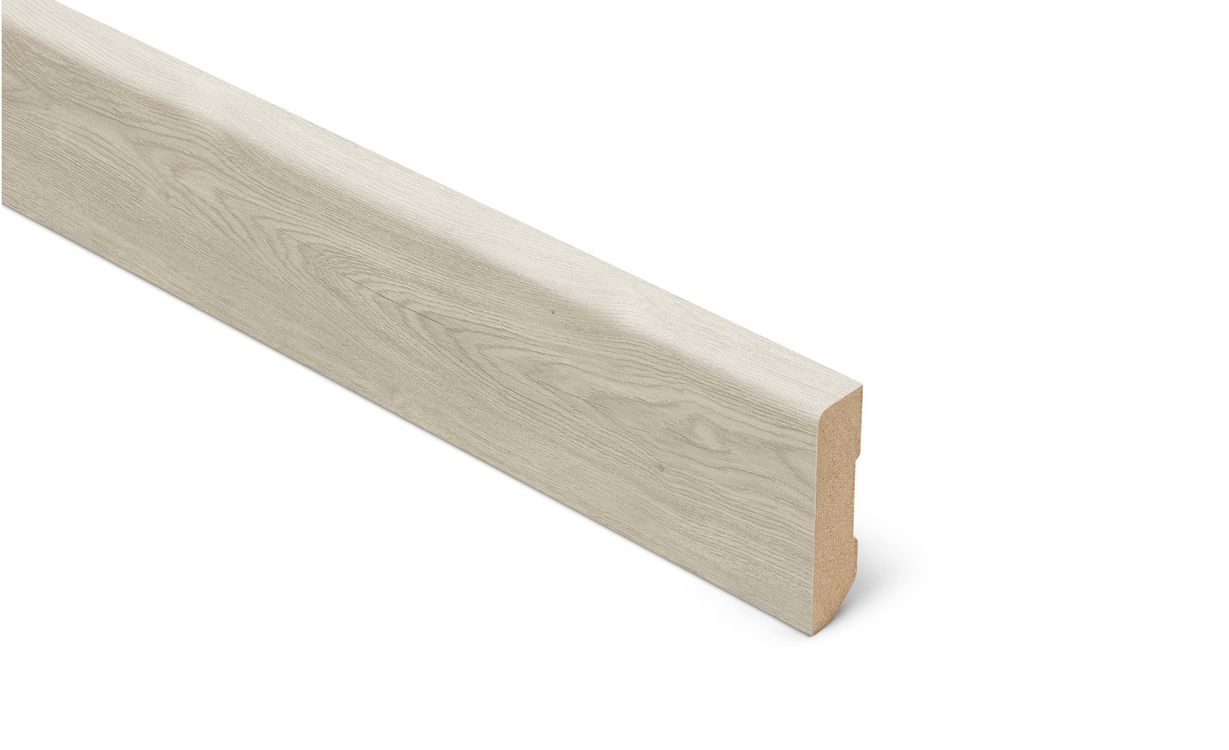Plinthe  Lamett, Mdf placage bois, décor Bois chêne blanchi, h.6.00 x L. 240.00 cm