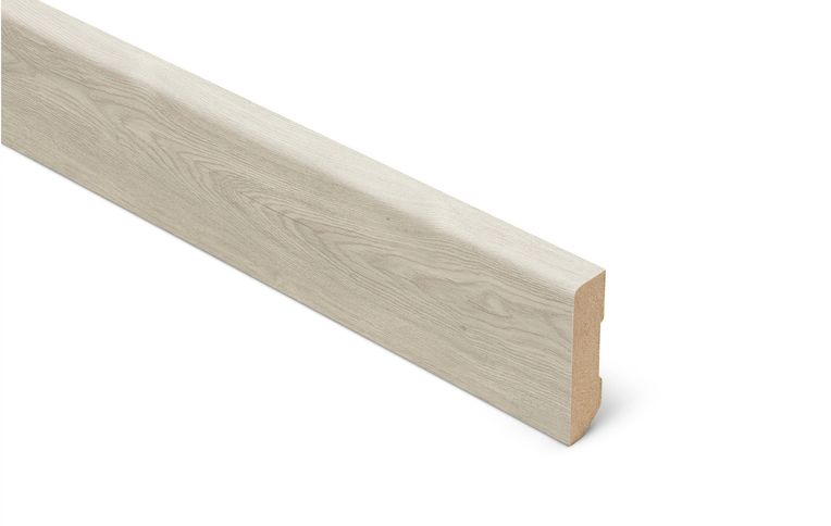 Plinthe Lamett, Mdf placage bois, décor Bois chêne blanchi, h.6.00 x L. 240.00 cm