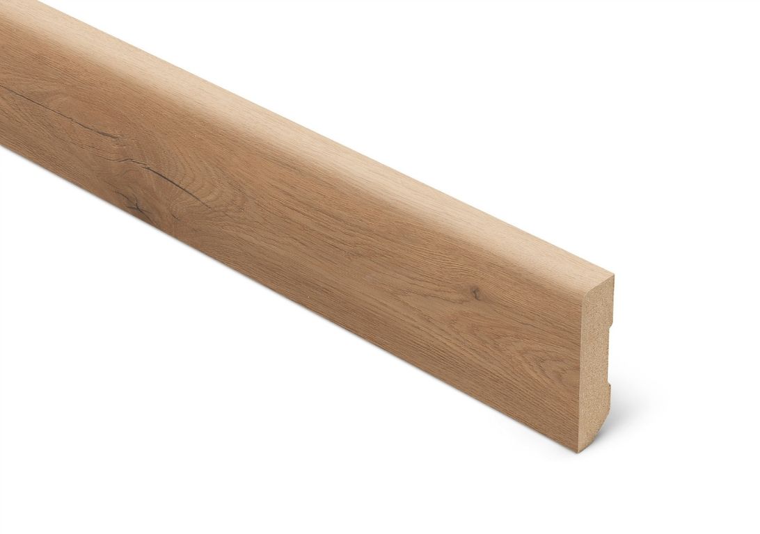 Plinthe  Lamett, Mdf placage bois, décor Bois chêne tradition , h.6.00 x L. 240.00 cm