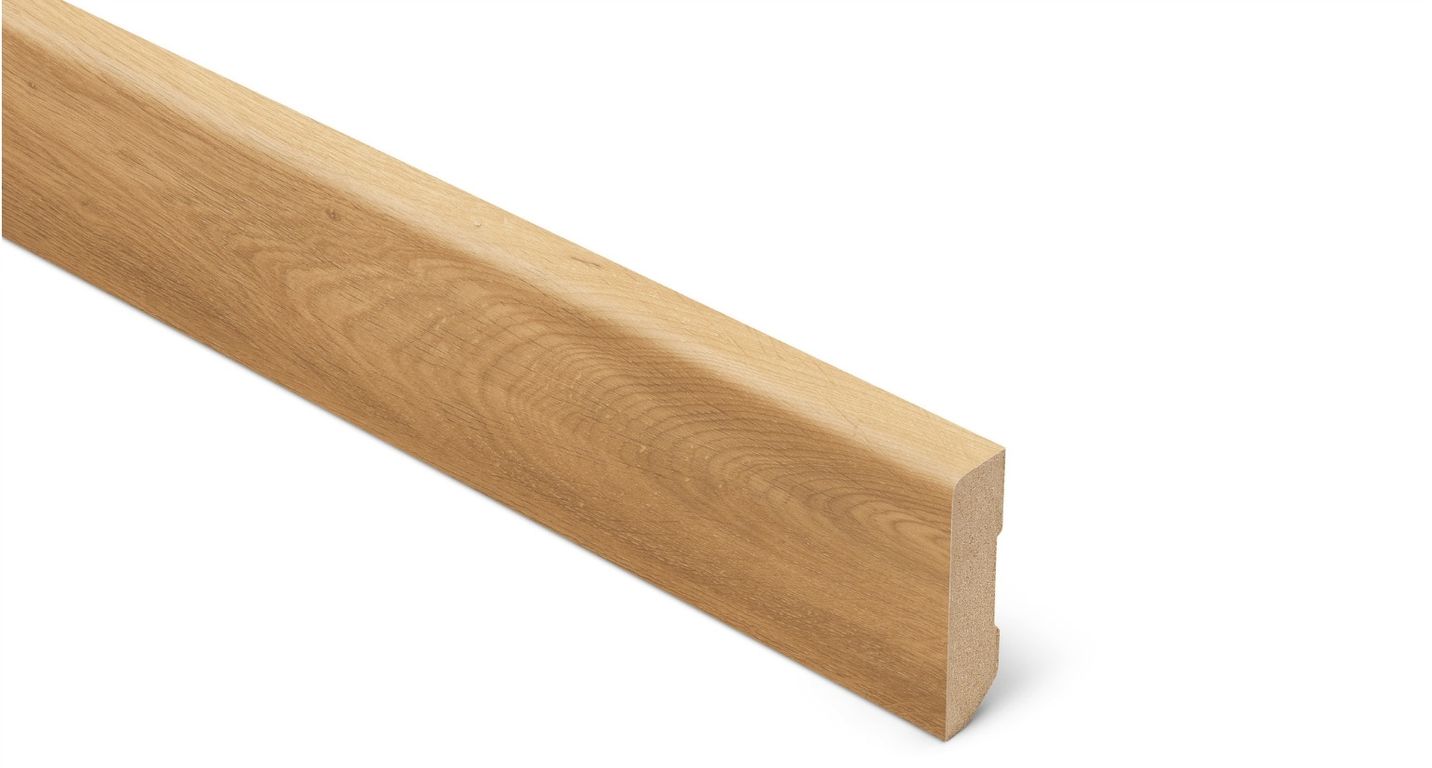 Plinthe  Lamett, Mdf placage bois, décor Bois chêne doré , h.6.00 x L. 240.00 cm