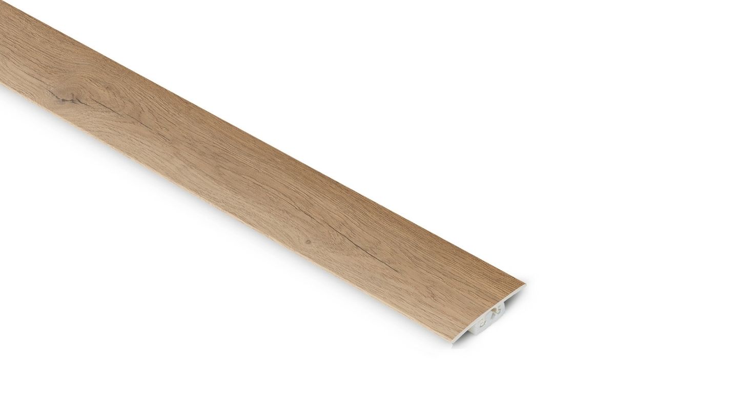 Profilé multi fonction Seuil 3en1 château XXL Lamett, PVC, décor chêne naturel clair , l.4.00 x L. 93.00 cm