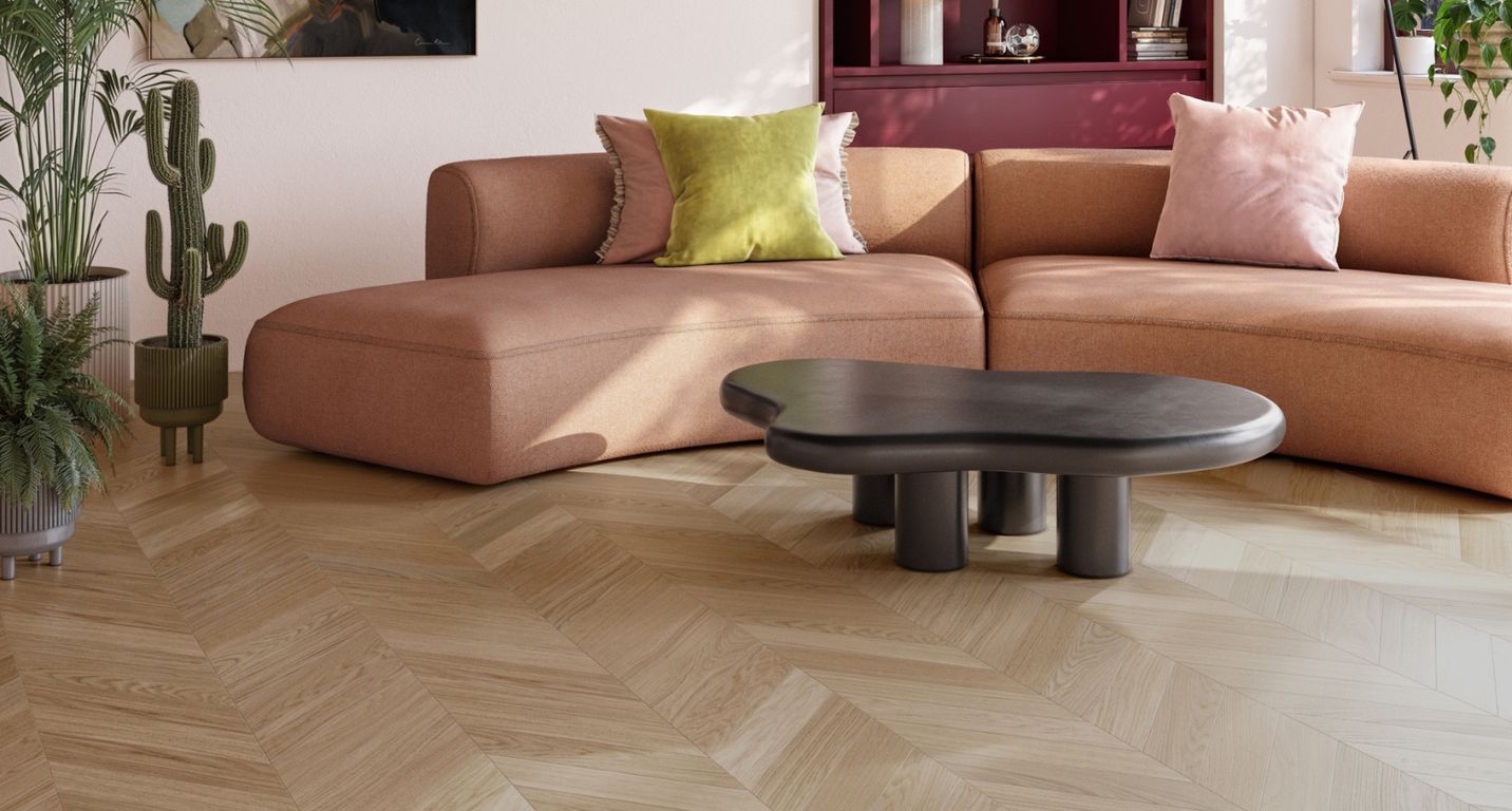 Parquet contrecollé ELEGANCE 90 CHENE COURANT, chêne naturel, verni, larg. 9.00 cm