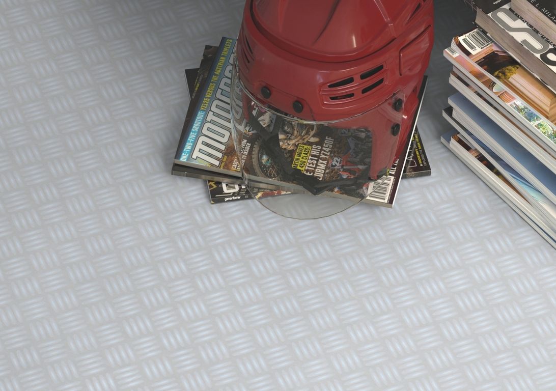 Sol vinyle rouleau ICONIK LIFE 3M Tarkett, Uni/faux uni checker métal, rouleau 3.00 m