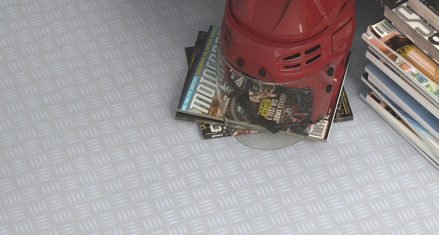 Sol vinyle rouleau ICONIK LIFE 3M Tarkett, Uni/faux uni checker métal, rouleau 3.00 m