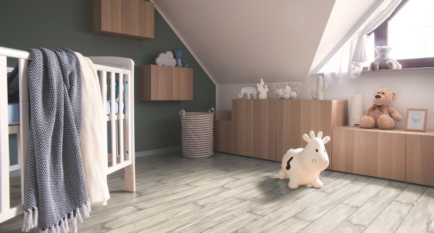 Sol vinyle rouleau ICONIK LIFE 3M Tarkett, Bois plancher peint blanc, rouleau 3.00 m