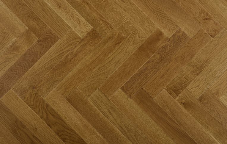 Parquet massif BATON ROMPU 90 CHENE VINTAGE, chêne marron moyen, verni, larg. 9.00 cm
