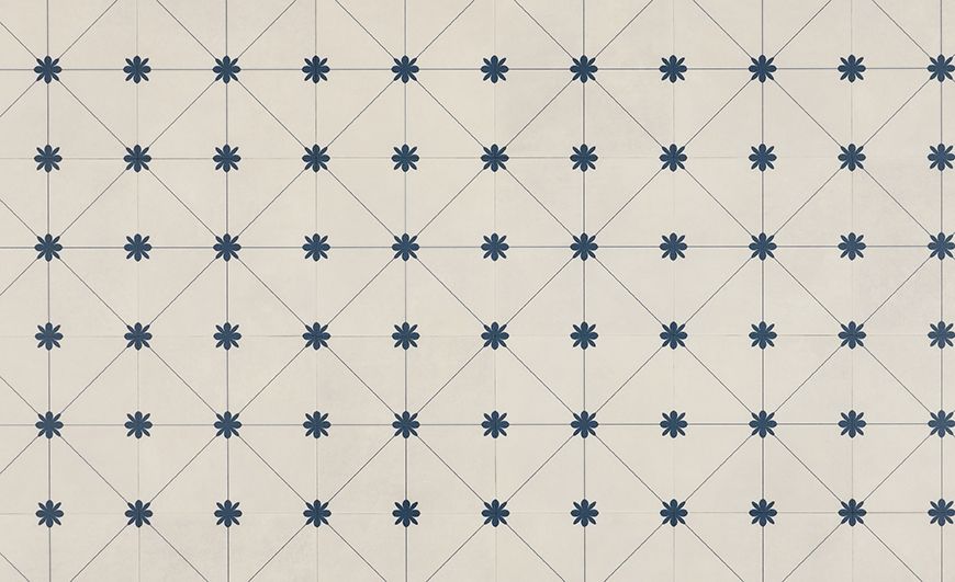 Sol vinyle rouleau HQR NATURE Gerflor, Carreaux ciment berry blue, rouleau 4.00 m