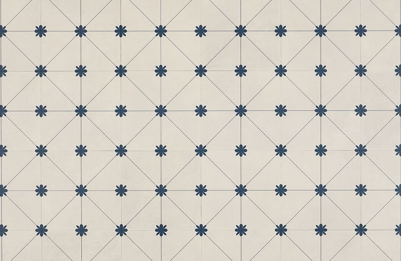 Sol vinyle rouleau HQR NATURE Gerflor, Carreaux ciment berry blue, rouleau 4.00 m