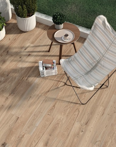 Carrelage MILWAUKEE GRIP NEW, aspect bois beige foncé, dim 15.00 x 90.00 cm