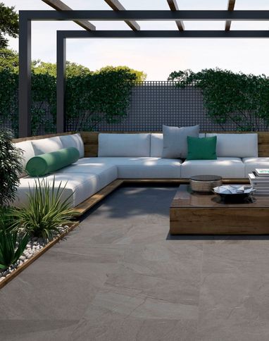 Carrelage HALLEY GRIP, aspect pierre gris clair, dim 60.00 x 60.00 cm