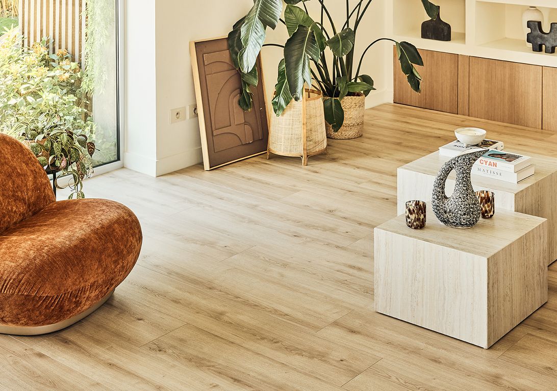 Sol stratifié ROOMS , aspect Bois chêne clair, lame 24.20 x 138.00 cm