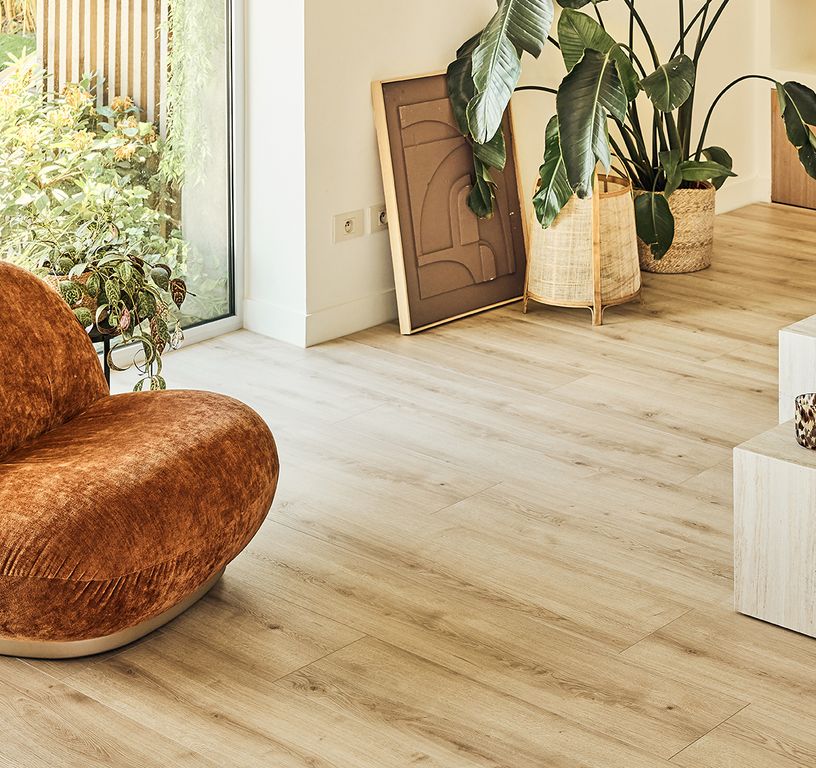 Sol stratifié ROOMS , aspect Bois chêne clair, lame 24.20 x 138.00 cm