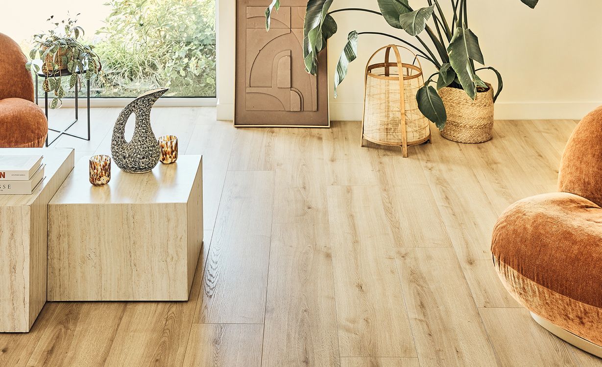 Sol stratifié ROOMS , aspect Bois chêne clair, lame 24.20 x 138.00 cm