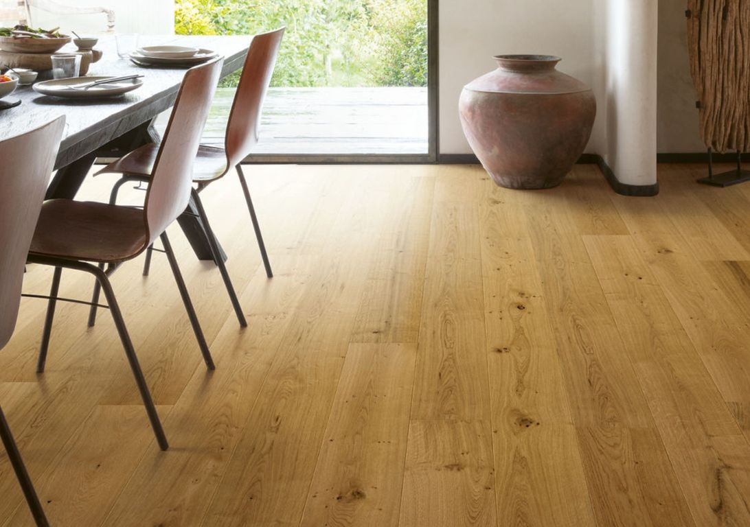 Parquet contrecollé CALA 220 CHENE VINTAGE, chêne naturel, verni, larg. 22.00 cm