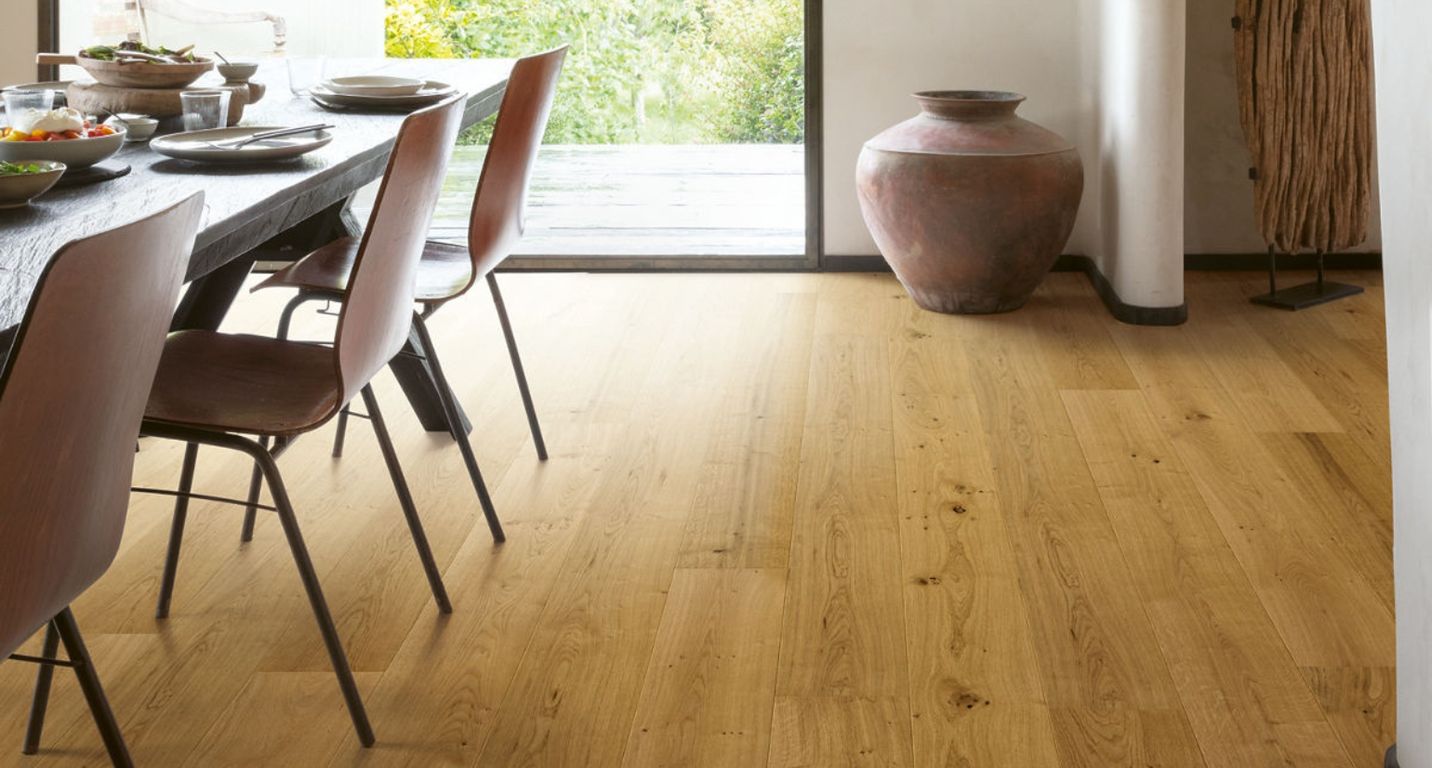 Parquet contrecollé CALA 220 CHENE VINTAGE, chêne naturel, verni, larg. 22.00 cm