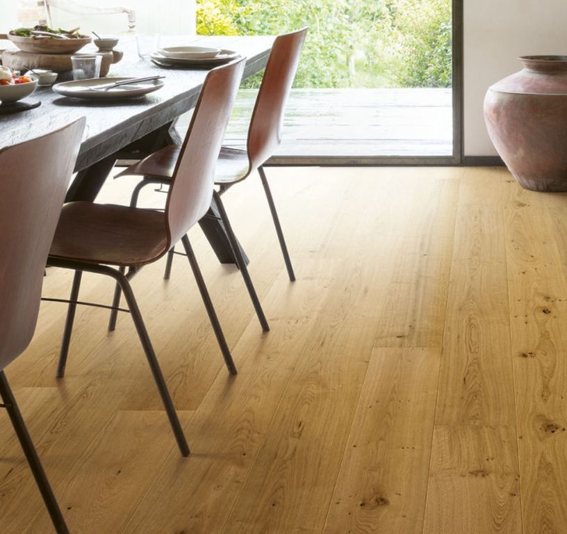 Parquet contrecollé CALA 220 CHENE VINTAGE, chêne naturel, verni, larg. 22.00 cm