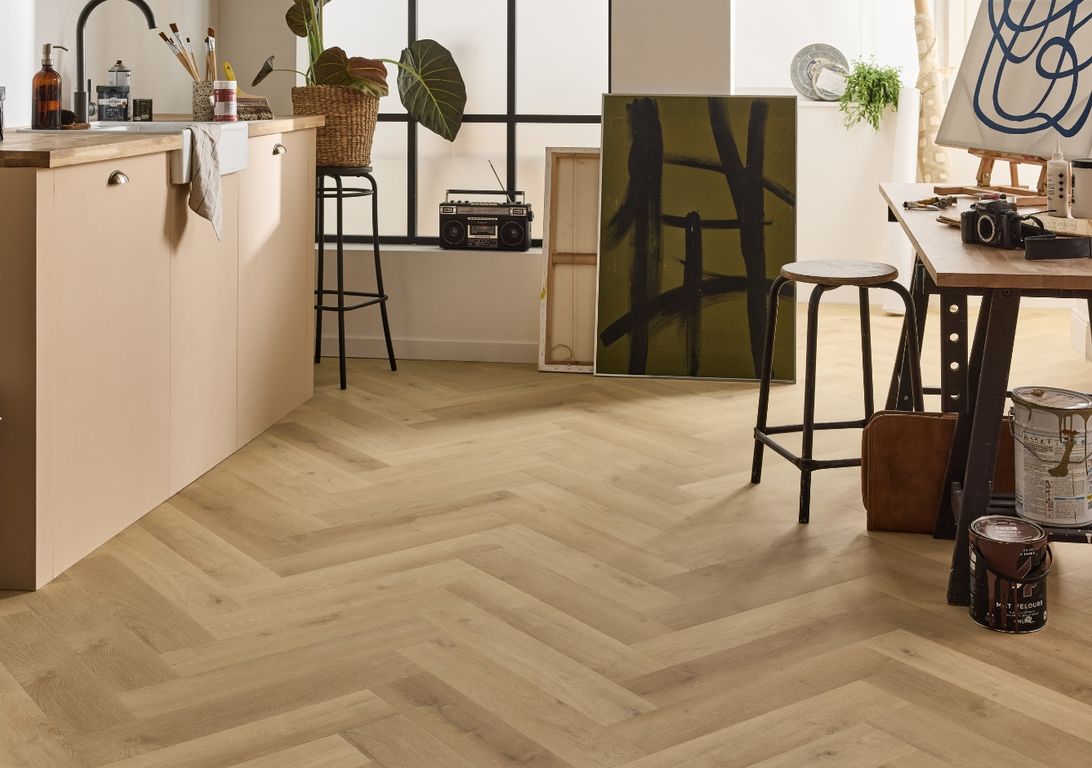 Sol vinyle EASYTREND SUPERMATT BATON ROMPU Easytrend, Bois chêne brut, lame 12.50 x 62.50 cm