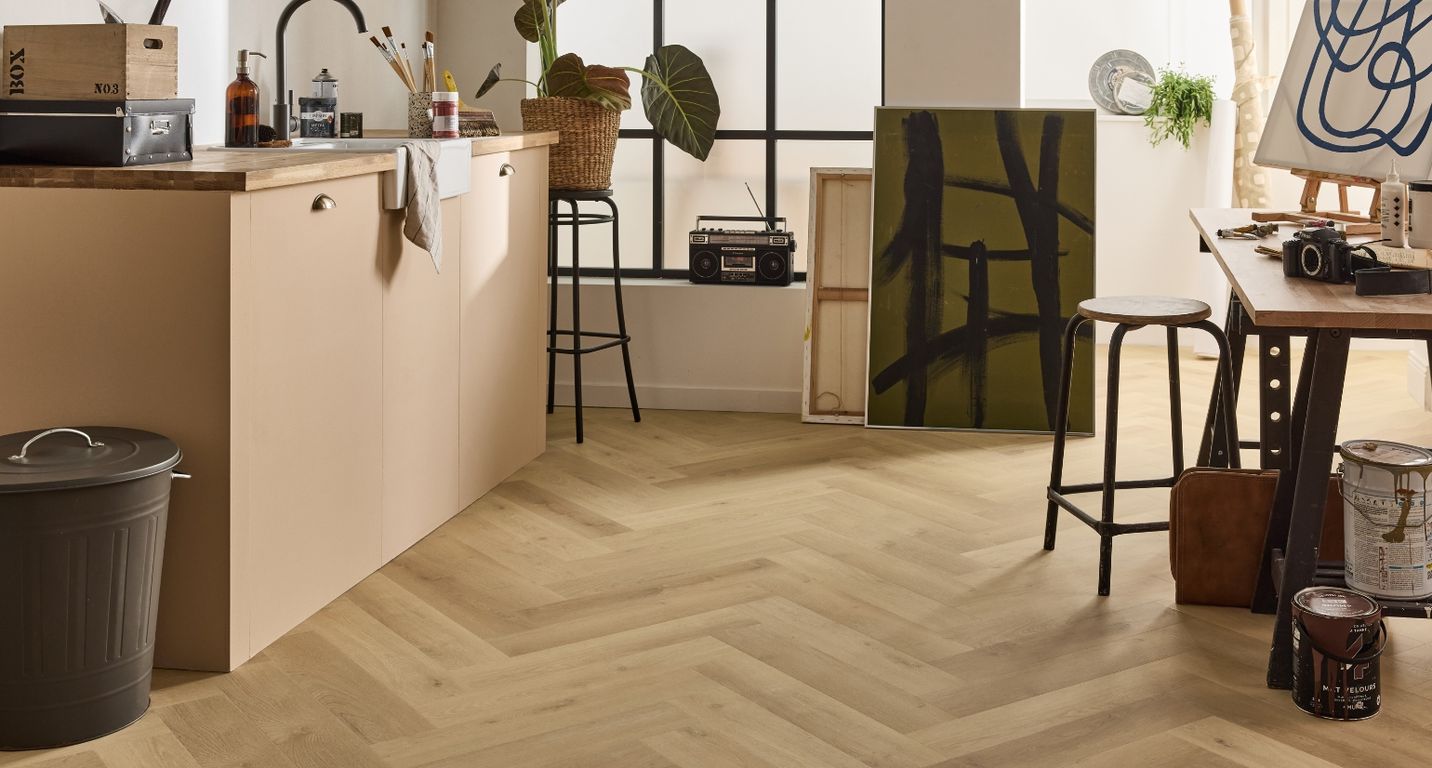 Sol vinyle EASYTREND SUPERMATT BATON ROMPU Easytrend, Bois chêne brut, lame 12.50 x 62.50 cm