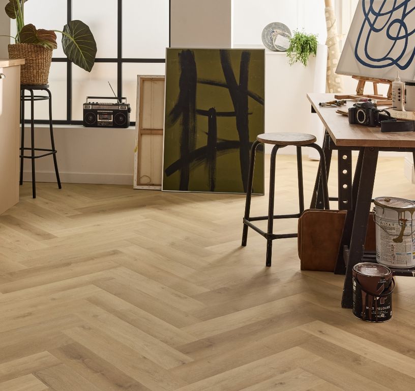 Sol vinyle EASYTREND SUPERMATT BATON ROMPU Easytrend, Bois chêne brut, lame 12.50 x 62.50 cm