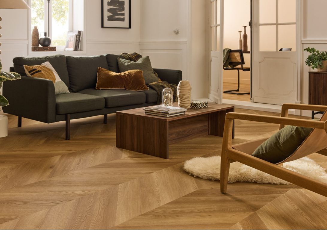 Sol vinyle EASYTREND SUPERMATT CHEVRON Easytrend, Bois chêne select, lame 12.50 x 62.50 cm