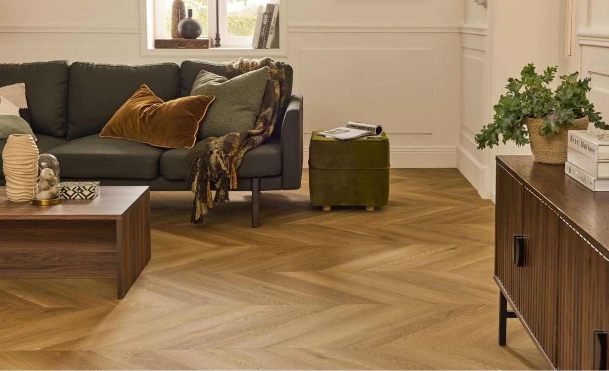 Sol vinyle EASYTREND SUPERMATT CHEVRON Easytrend, Bois chêne select, lame 12.50 x 62.50 cm