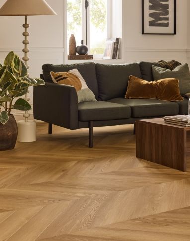 Sol vinyle EASYTREND SUPERMATT CHEVRON Easytrend, Bois chêne select, lame 12.50 x 62.50 cm