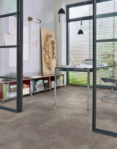 Revêtement minéral composite MODULAR ONE HYDRON DALLE, béton gris foncé, dalle 40.30 x 85.60 cm