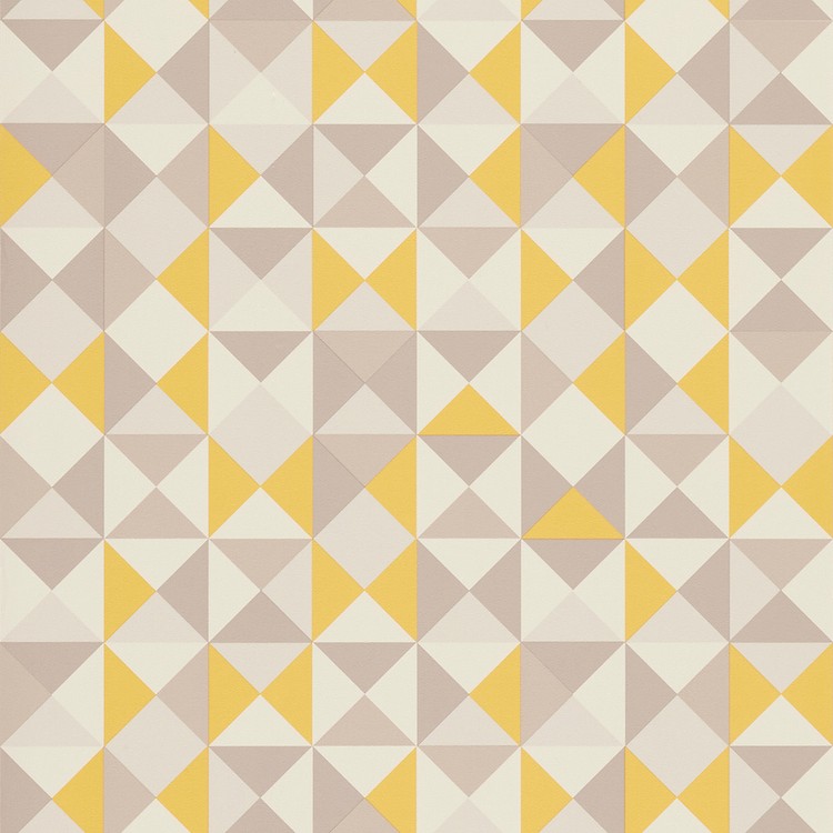 Papier peint ACAPULCO , Vinyle sur intissé décor , jaune moutarde