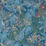 Papier peint ARTIST AS Création, Vinyle sur intissé décor Floral / Végétal, bleu