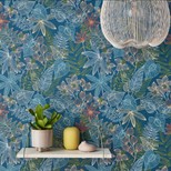 Papier peint ARTIST AS Création, Vinyle sur intissé décor Floral / Végétal, bleu