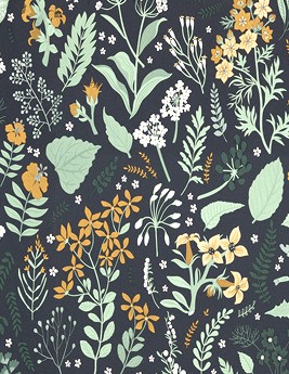 Papier peint BOTANIC Decoprint, 100% Intissé décor Floral / Végétal, terracotta