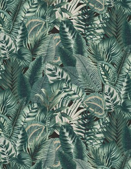 Papier peint TROPICO Rasch, Vinyle sur intissé décor Floral / Végétal, vert