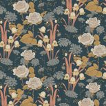 Papier peint BLOOM Lutece, Vinyle sur intissé décor Floral / Végétal, marine