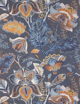 Papier peint FLORA Decoprint, Vinyle sur intissé décor Floral / Végétal, bleu