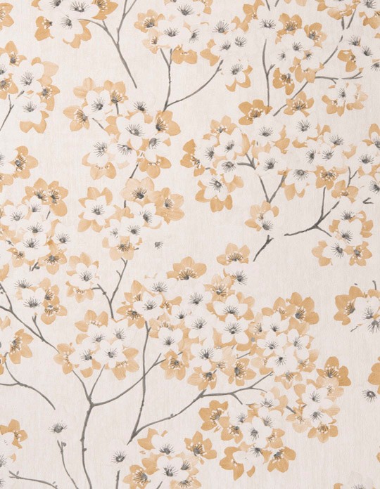 Papier peint MIKI , Vinyle sur intissé décor Floral / Végétal, taupe