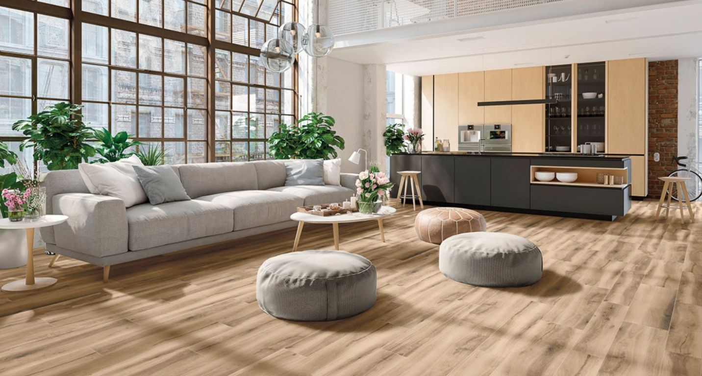 Carrelage MONTANA LISSE, aspect bois beige, dim 30.00 x 120.00 cm