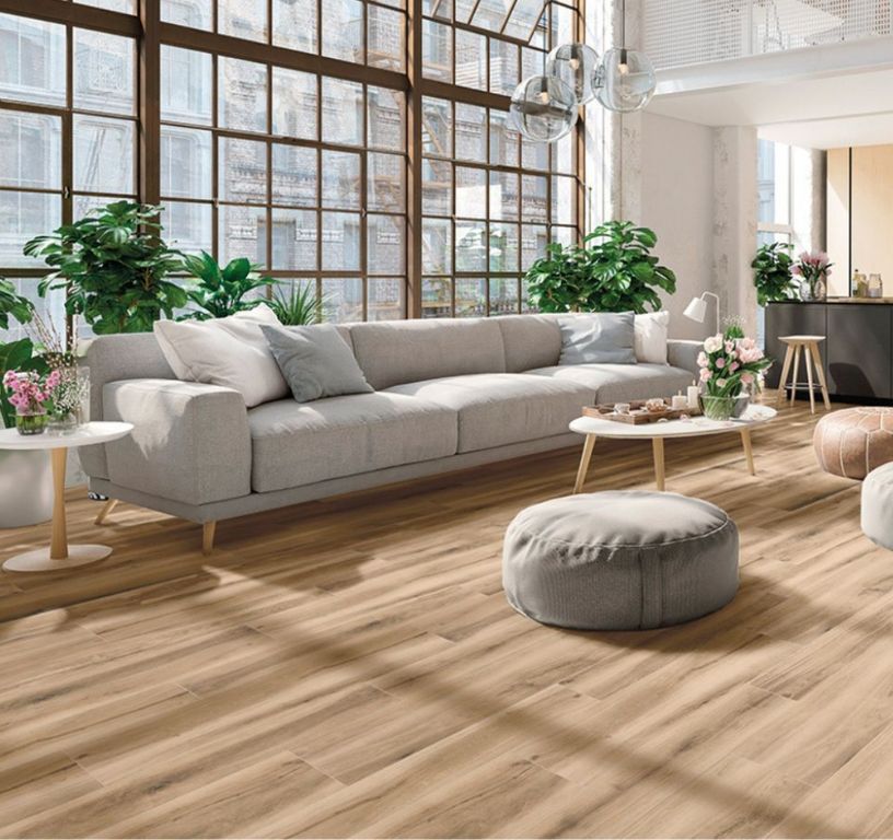 Carrelage MONTANA LISSE, aspect bois beige, dim 30.00 x 120.00 cm