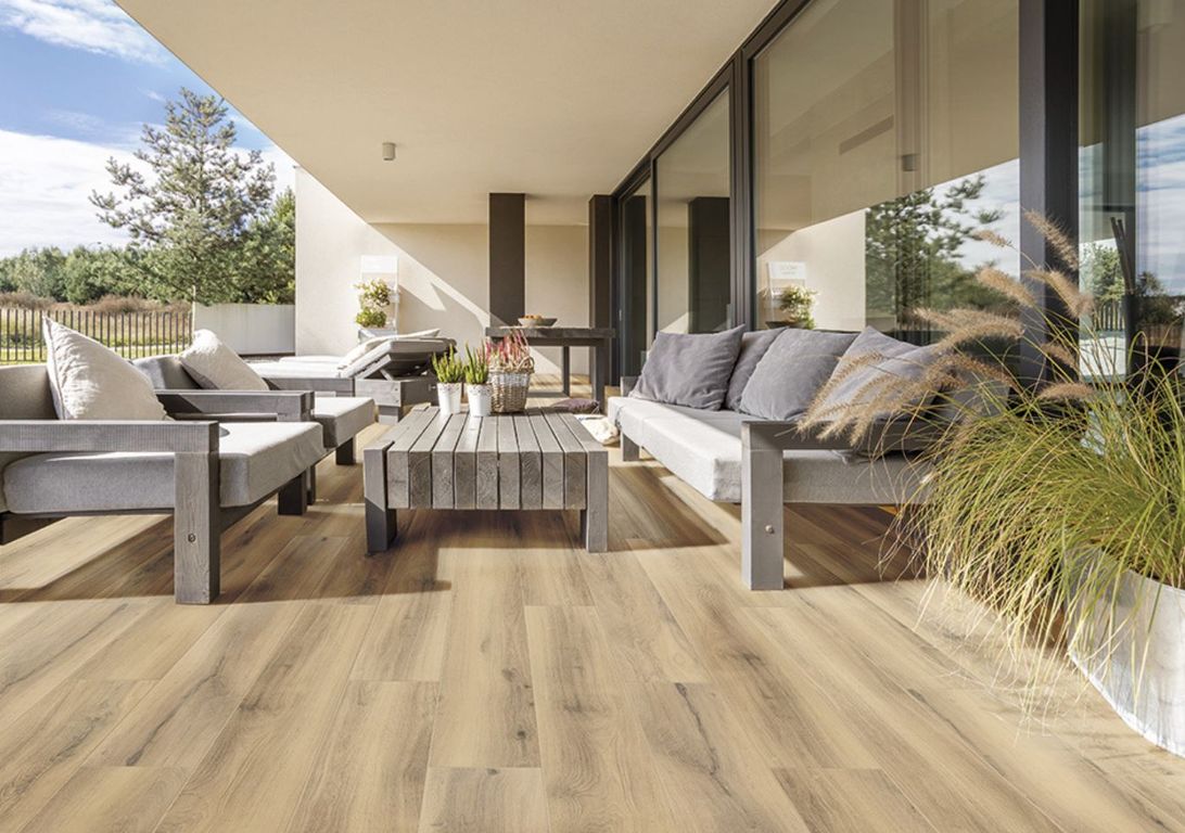 Carrelage MONTANA GRIP, aspect bois beige, dim 20.00 x 120.00 cm